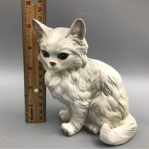 White Ceramic Cat Figurine